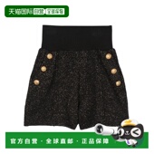 女童短裤 BT6B69E0112930OR AW2023 香港直邮BALMAIN 黑色 松紧腰