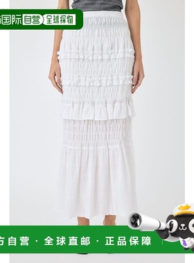 日本直邮MOUSSY 褶皱长款裙子 [白色衬裙] MO1164EW036609长裙