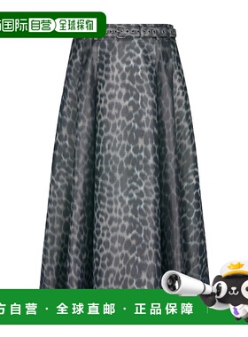 香港直邮DIOR 女士半身裙 241J45A7608X5830 AW2022 灰色 豹纹半