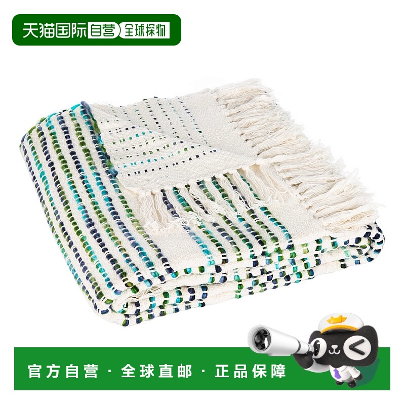 自营 Safavieh Landra 流苏披肩 - 蓝色 / 白色 美国奥莱直发