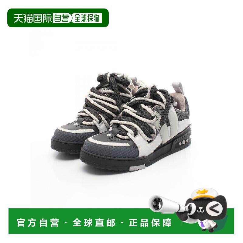 日本直邮中古LV路易威登男A级95新sneakers运动鞋牛皮鞋绿色