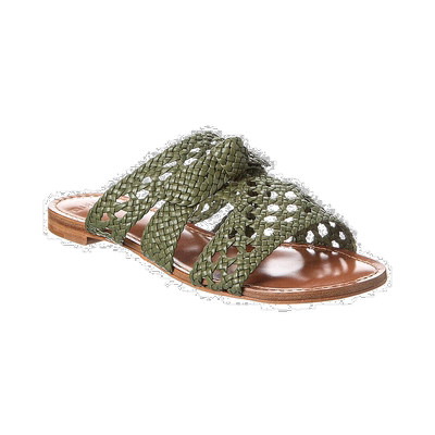 自营Alexandre Birman Clarita 编织皮革凉鞋 - 绿色 美国奥莱直