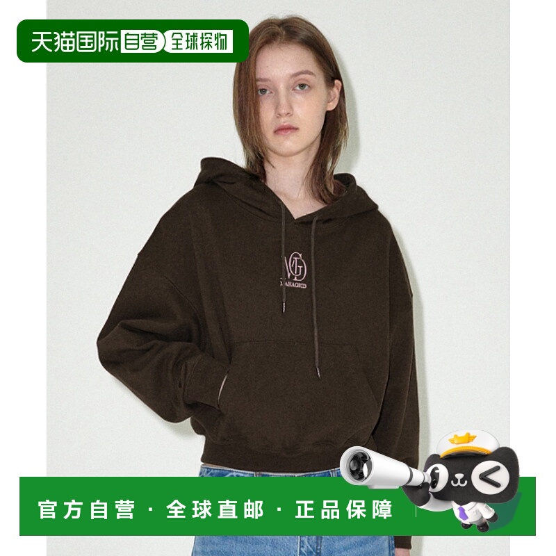 韩国直邮MAHAGRID 女士连帽衫MG2EFFM432ABR MGD SERIF LOGO CROP