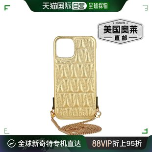 versace绗缝皮革 美国奥莱 iPhone 带链条 金色 手机壳