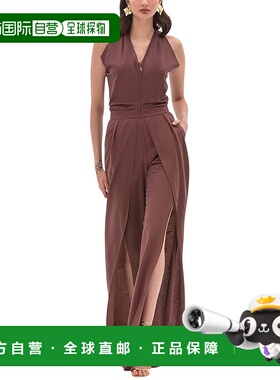 自营 BGL亚麻混纺连体衣-红色 美国奥莱直发性感吊带连体裤