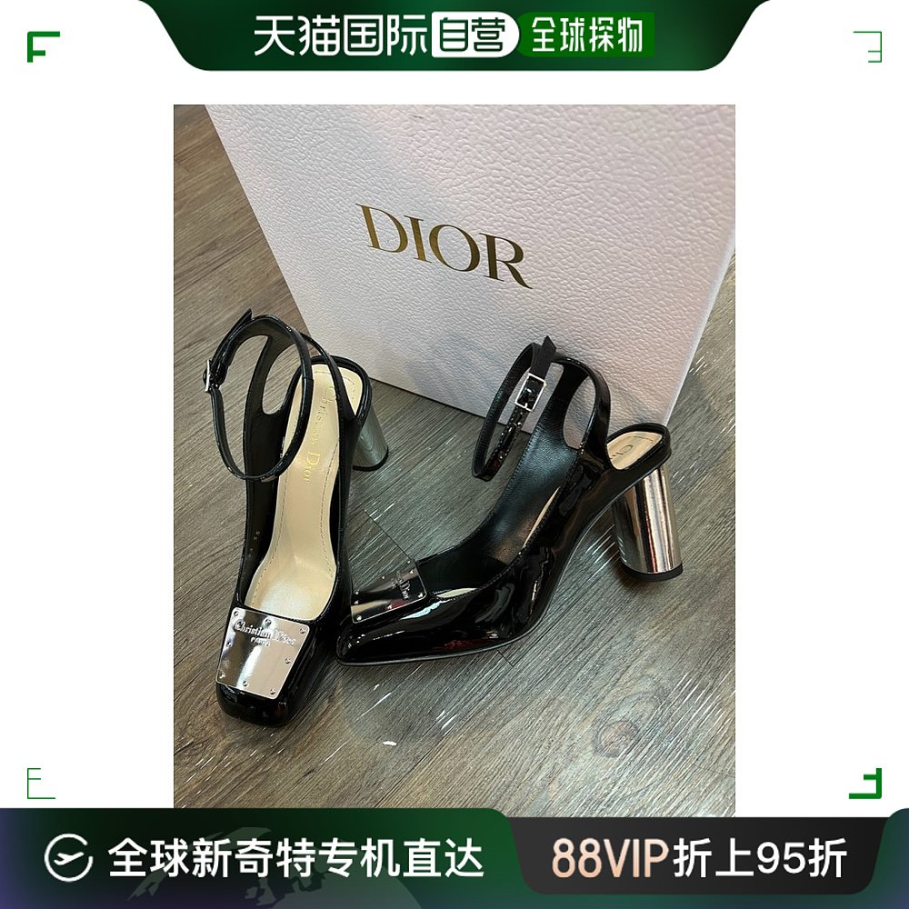 香港直邮DIOR 黑色女士高跟凉鞋 KCV070PMI-S19X 女鞋 洞洞鞋 原图主图