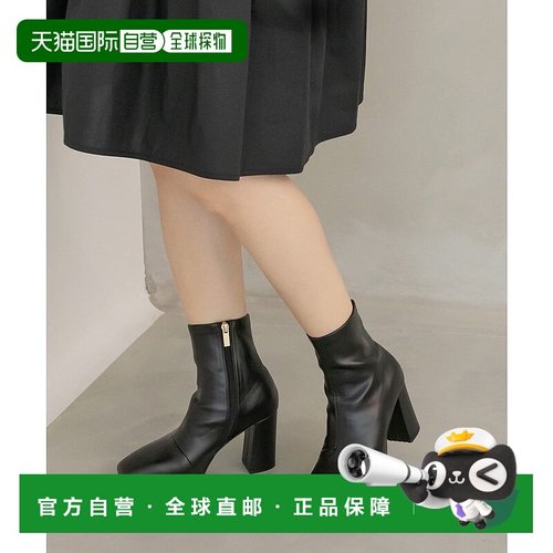 日本直邮RANDA 弹力粗跟短靴 RA041BW12484 黑色厚底