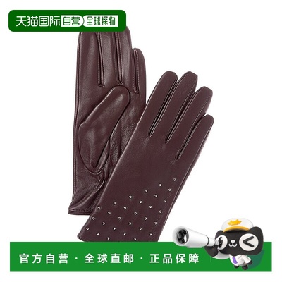 自营Bruno Magli Cashmere-Lined Leather Gloves - red 美国奥莱