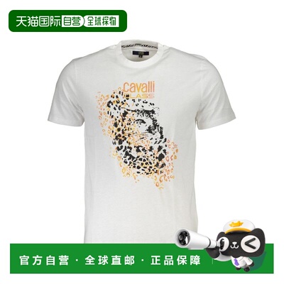 自营Cavalli Class Cotton Men's Men's T-Shirt - white 美国奥