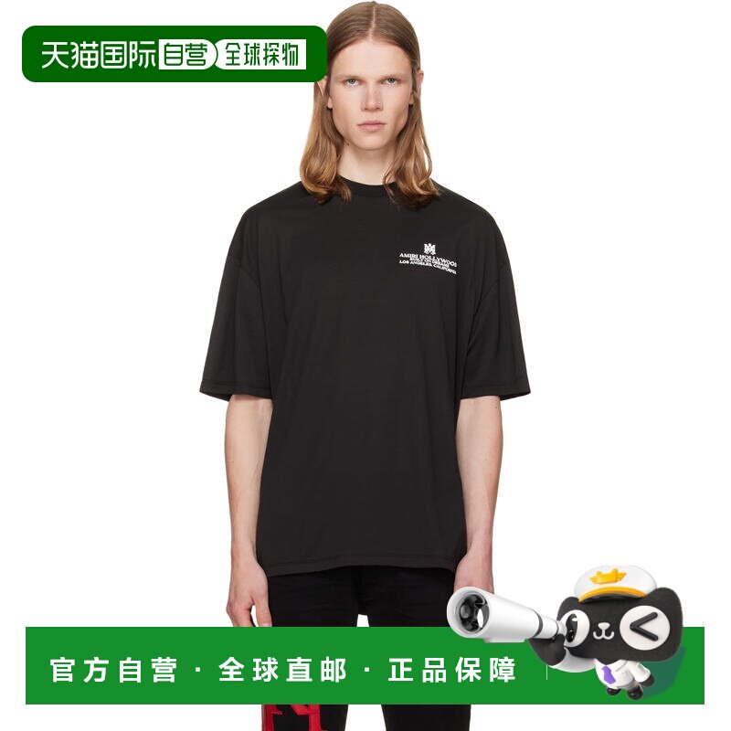 1h可退 香港直邮AMIRI 男士 黑色 MA Hollywood HJ Skate T恤 AM3