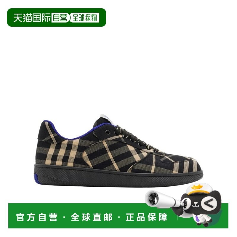 香港直邮BURBERRY 女士运动鞋 80953701 AW2024 黑色 Terrace 格
