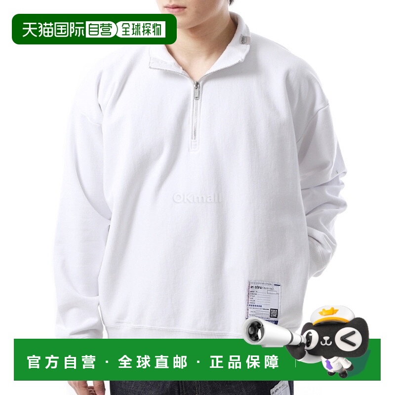 韩国直邮MIHARA YASUHIRO I13PO522 白色 半拉链对男人卫衣男人