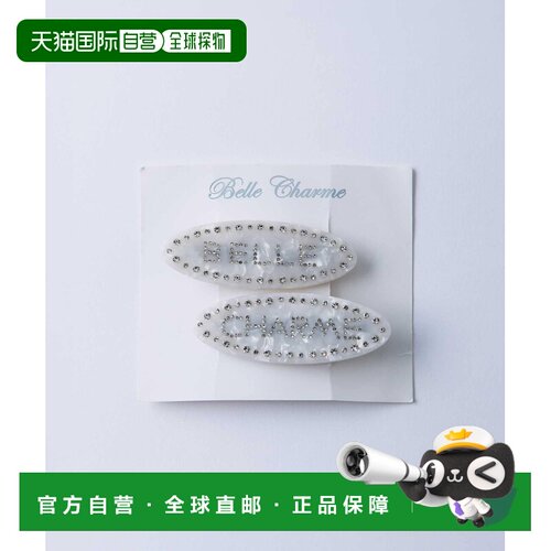 日本直邮Belle Charme 女士 水晶Logo发夹 116218【付后1h可退】