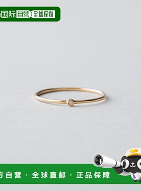 1h可退 日本直邮ete K18黄金薄钻石戒指 女士款 简约设计 单颗小