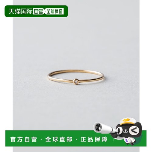 1h可退 日本直邮ete K18黄金薄钻石戒指 女士款 简约设计 单颗小