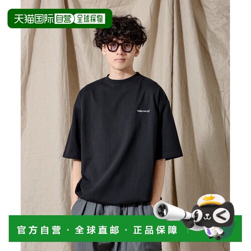 日本直邮WETTEMPT 男女同款侧抽绳刺绣T恤 450349 【付后1h可退】