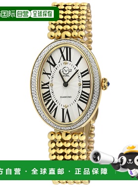 自营 GV2 Piazza Navona女式瑞士钻石金珠手镯手表-金色 美国奥莱