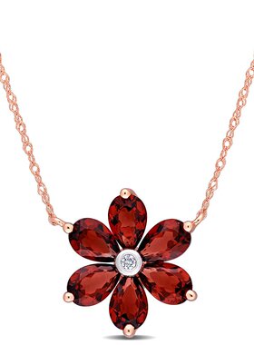 mimi & max【美国奥莱】直发 3 CT TGW Garnet and Diamond Ac