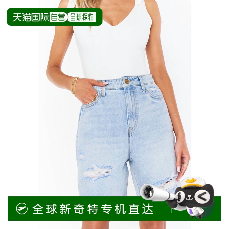 自营show me your mumu浅复古蓝色布伦特伍德短裤-浅复古蓝色