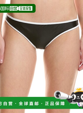 自营PQ Swim Piped Basic Ruched Full Bikini Bottom - black 美