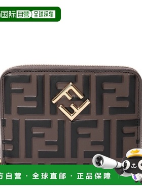 韩国直邮FENDI FF 钻石拉链中号 (8M0508 ADYM F13VK) 半钱包牛皮