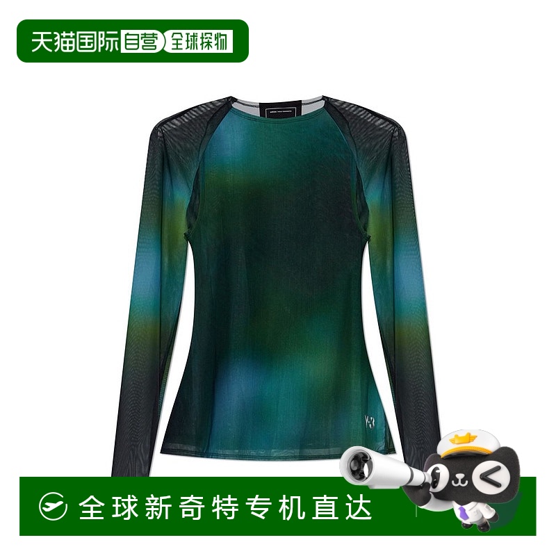 1h可退 香港直邮潮奢 Y-3 女士 晕染轻薄长袖圆领运动T恤 女款 JL