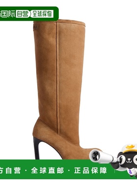 自营欧洲直邮Balenciaga巴黎世家 Fargo女士棕色小牛皮BB标识高筒