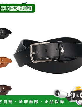 日本直邮LACOSTE LB65610 男士黑色和棕色真皮腰带