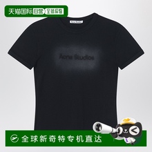 1h可退 香港直邮Acne Studios 艾克妮 女士 黑色带Logo刺绣T恤 AL