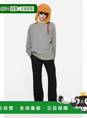 自营欧洲直邮Acne Studios FW25男士深灰色混色牦牛毛V领针织衫