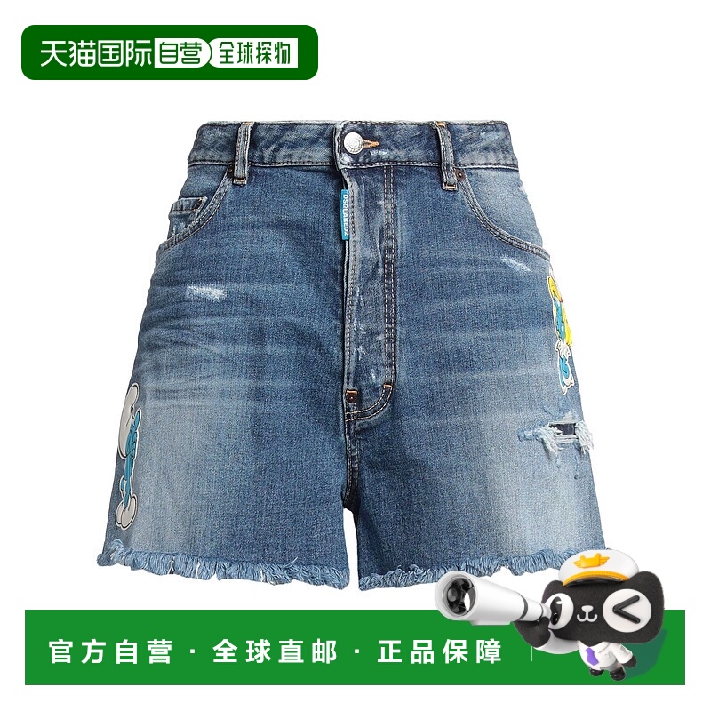 1h可退 香港直邮Dsquared2 二次方 女士 牛仔短裤 blue蓝色 舒适
