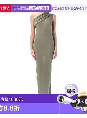 香港直邮Rick Owens 不对称羊毛连衣裙长裙 RP01E7627RIBM