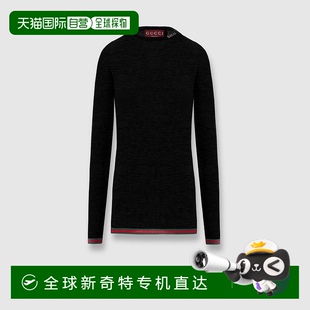 罗纹羊绒真丝混纺上衣 欧洲直邮Gucci古驰女士黑色