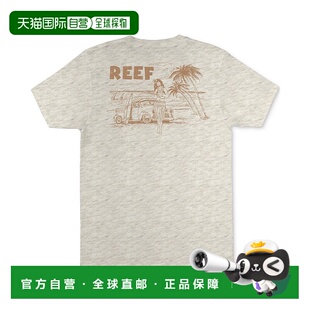 自营 Reef T恤男式灰色草裙印花短袖圆领FTS298-灰色 美国奥莱直