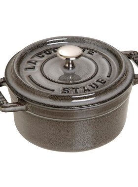 日本Staub搪瓷锅“迷你圆灰色10cm”小号两只手铸造