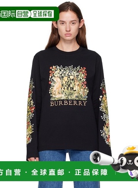 香港直邮Burberry 巴宝莉 女士 黑色 Long-Sleeve Forest Cotton