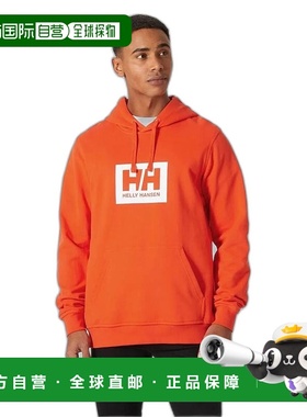 自营欧洲直邮Helly Hansen 男士橙色棉HHBox连帽衫潮牌舒适百搭休