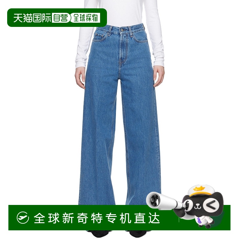 1h可退 香港直邮TOTÊME 女士 蓝色 Wide-Leg 牛仔裤 242WRB2426FB