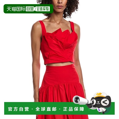 自营Lela Rose Draped Tulip Top - Red 女装上衣美国直发奥莱