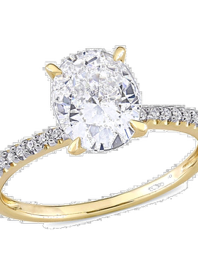 自营 Mimi & Max 2 克拉 DEW 创造白色莫桑石和 1/10 克拉 TW 钻