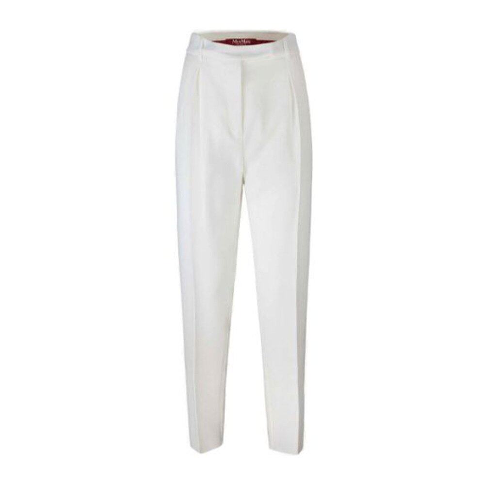 MAX MARA 女士休闲裤 6131035106009 SS2025 白色 褶饰锥形裤 - 全球购官方买手店出品