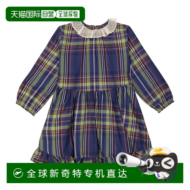 1h可退 香港直邮潮奢 Bonpoint 女童 Thays 格纹棉质连衣裙童装