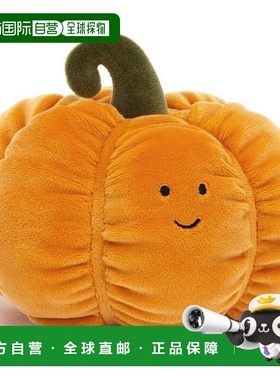欧洲直邮Jellycat Vivacious橙黄色聚酯纤维南瓜玩偶