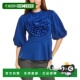 Gracia Top Puff 自营 Sleeve Peplum blue 上衣美国直发奥莱