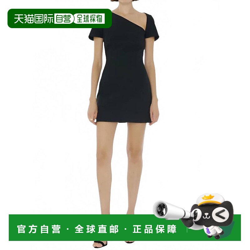 自营toccinVanessa Angled Neckline Sculpted Dress In Jet Blac