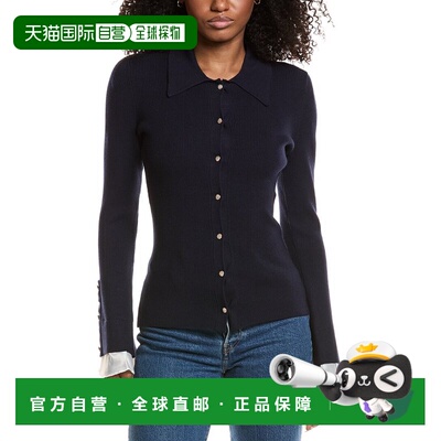 自营Avec Les Filles Knit Cardigan - Blue 开衫美国直发奥莱