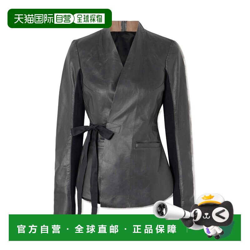 香港直邮RICK OWENS 女士皮衣 RP01E774909BLACK SS2025 灰色夹克