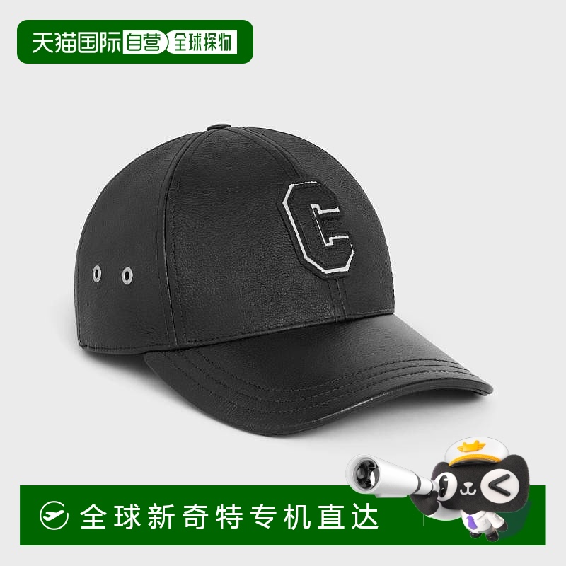 1h可退 欧洲直邮CELINE赛琳 男士黑色小羊皮/纯棉帽子