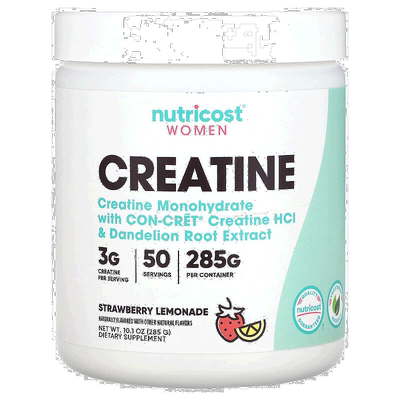 香港直邮Nutricost,女性，肌酸，草莓柠檬水，10.1 盎司（285 克
