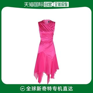香港直邮潮奢 Versace 女士光泽粉色粘胶纤维连衣裙